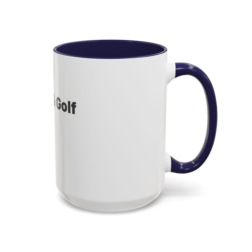 Golf Lover Accent Coffee Mug – “I Am Golf & Golf Loves Me” Black-Handle Ceramic Mug (11/15oz)