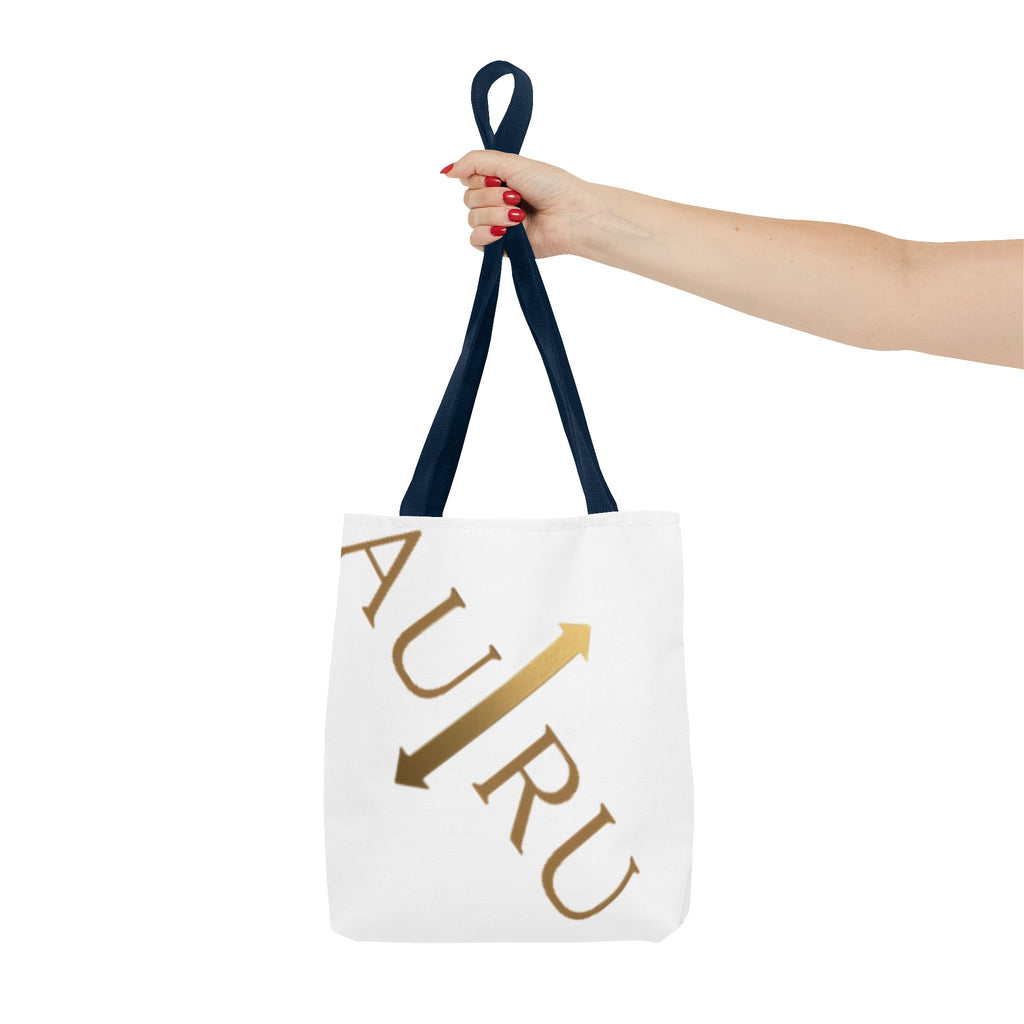 Golden Arrow Script Tote Bag — Modern Typography AOP Tote-AURU