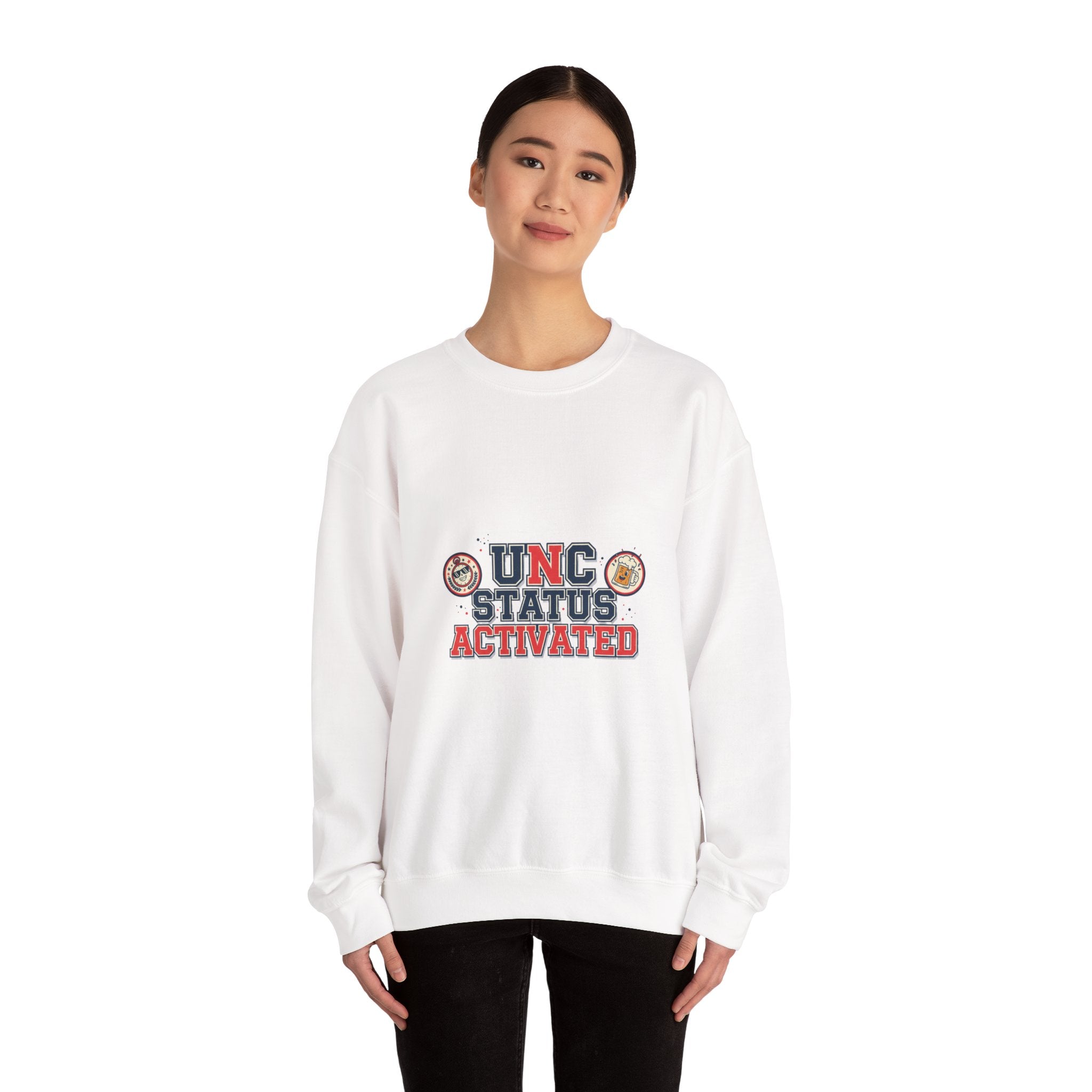 UNC Status Activated Sweatshirt | vintage year, varsity crest
