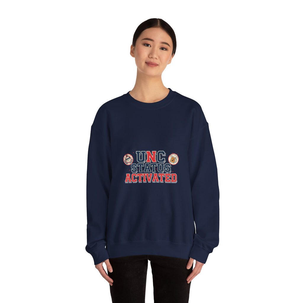UNC Status Activated Sweatshirt | vintage year, varsity crest