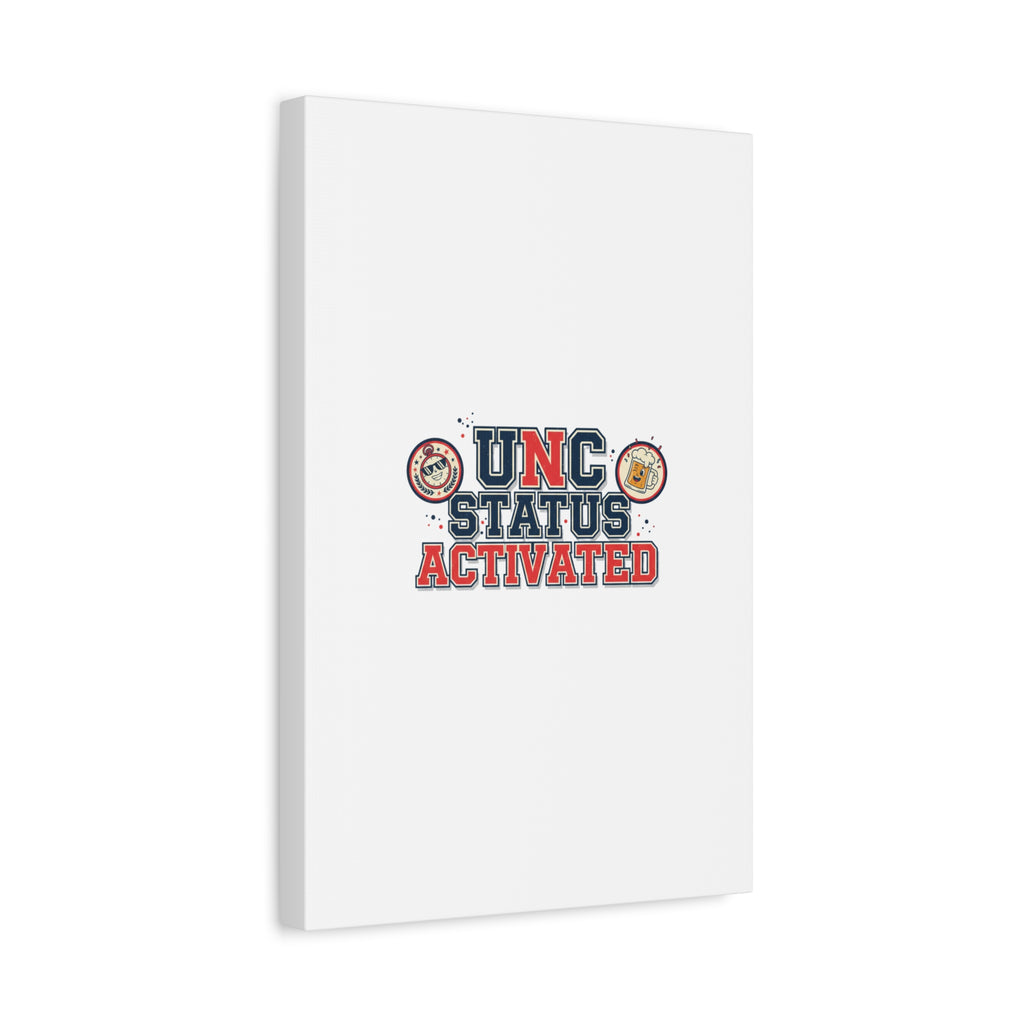 UNC Status Activated Canvas, Stretched | Varsity Crest, Midlife Humor