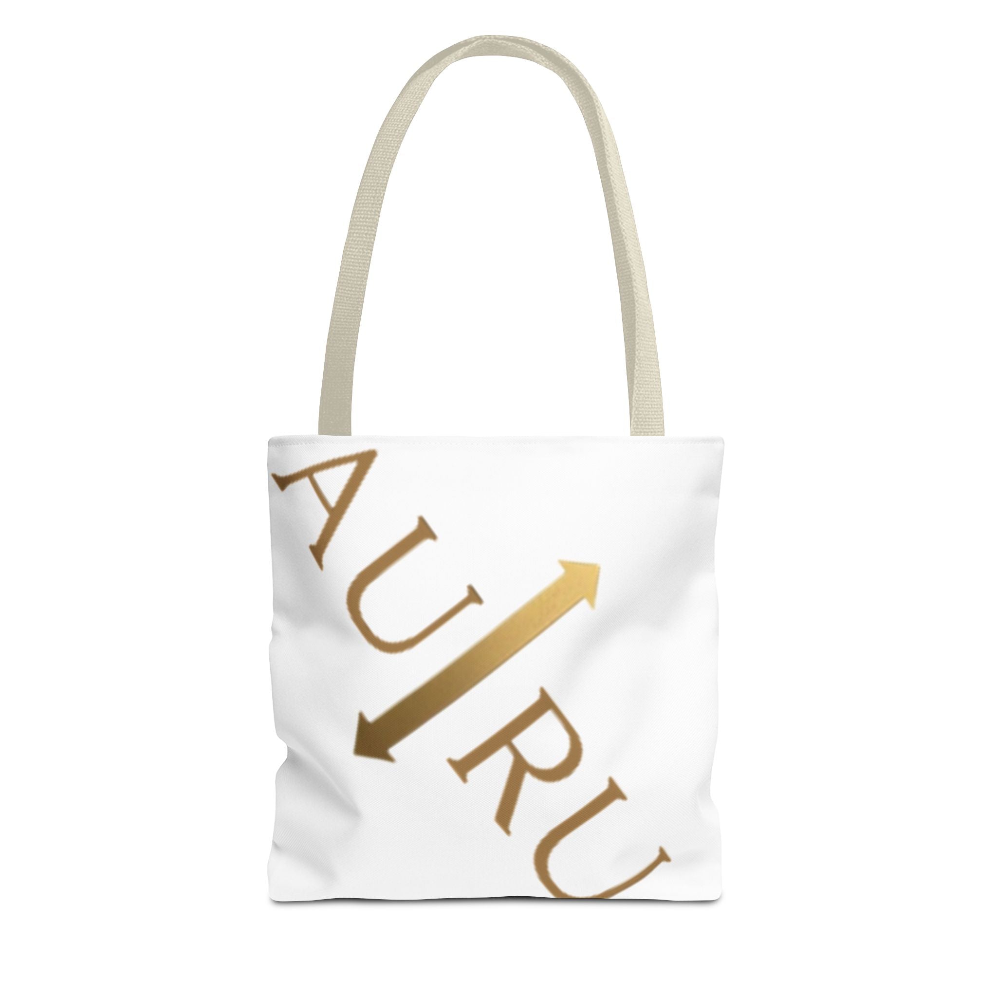 Golden Arrow Script Tote Bag — Modern Typography AOP Tote-AURU
