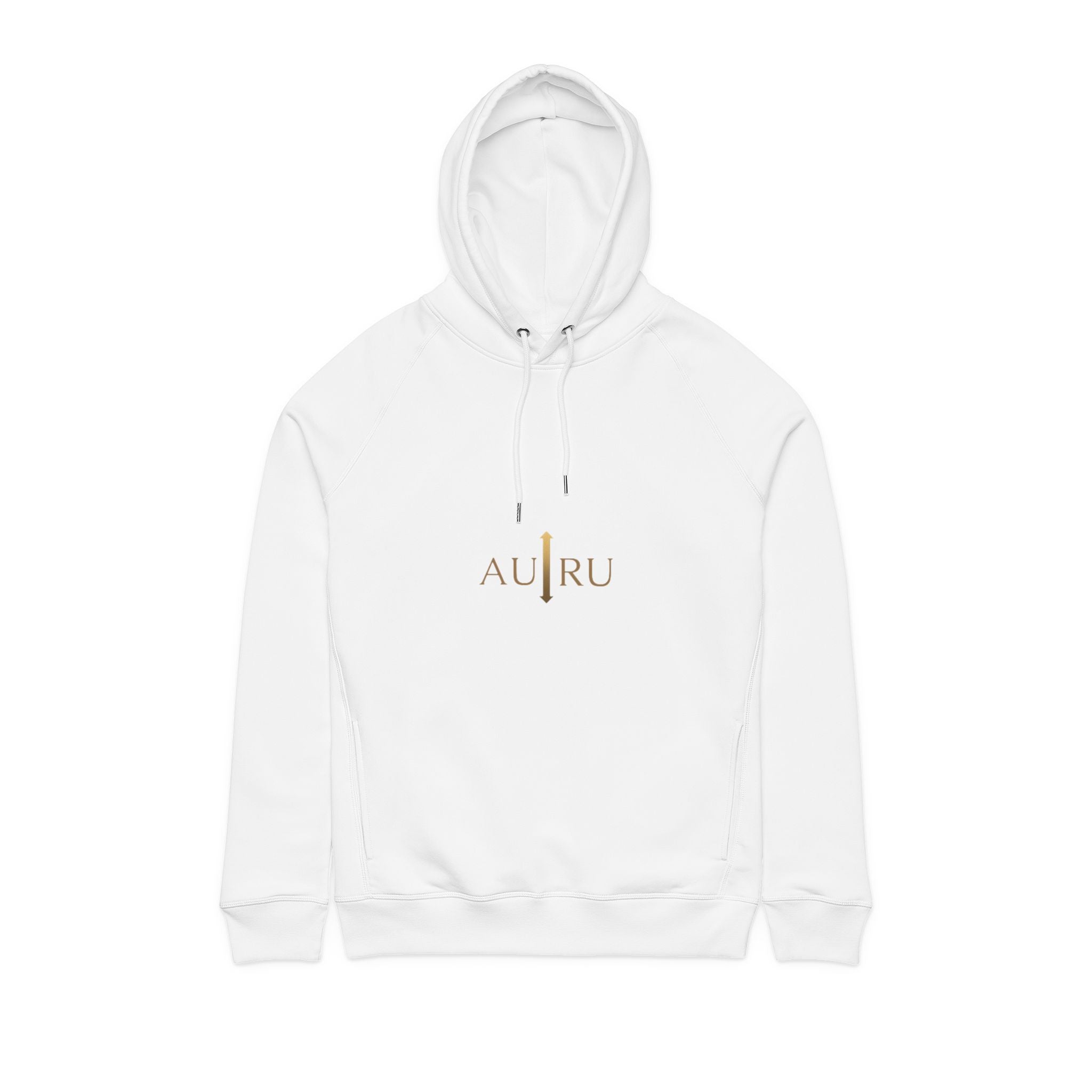 Aurū Minimal Logo Hoodie — Organic Side-Pocket Pullover