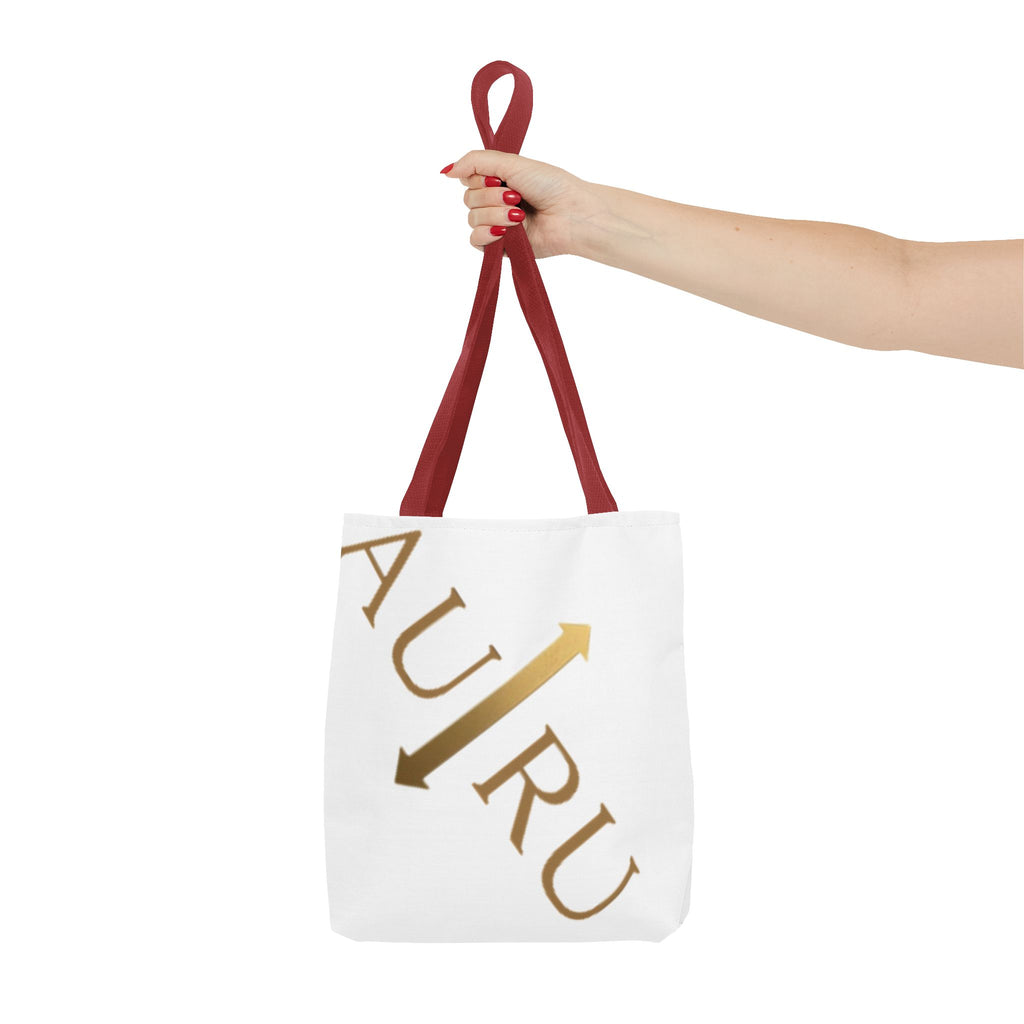 Golden Arrow Script Tote Bag — Modern Typography AOP Tote-AURU