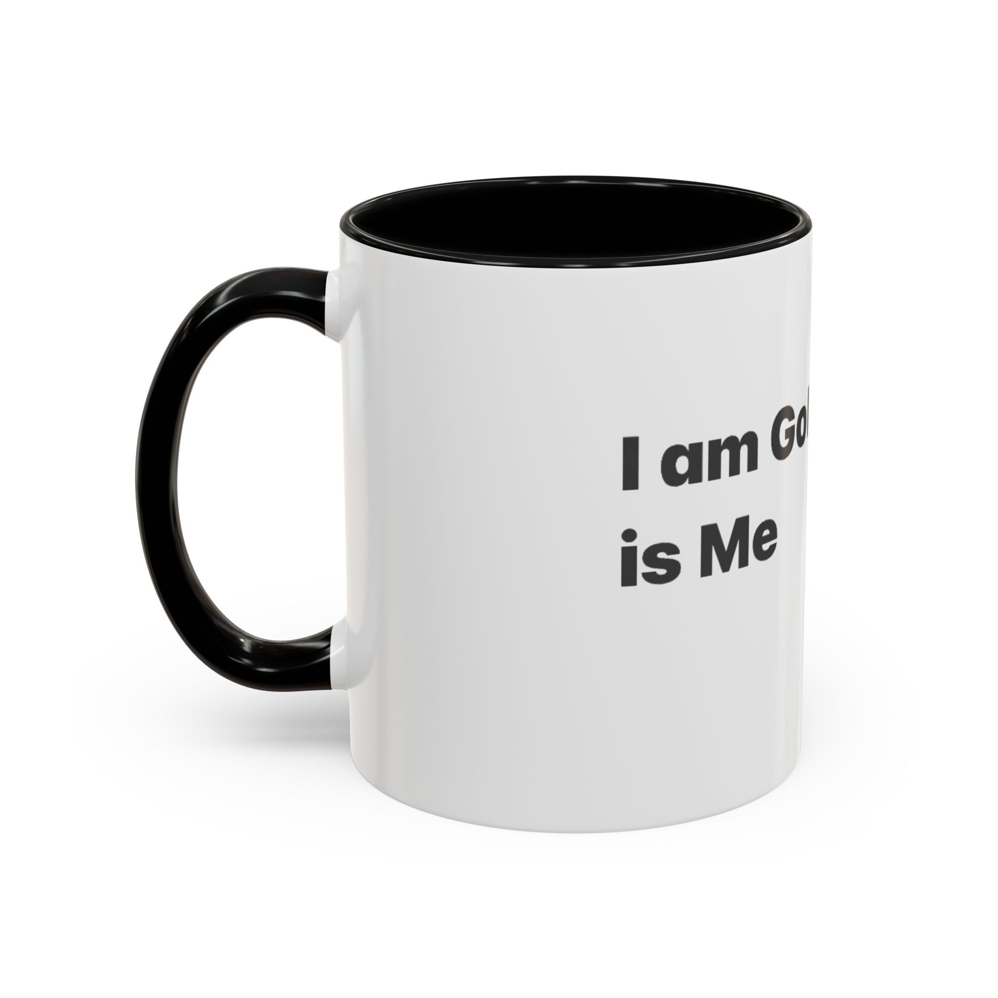 Golf Lover Accent Coffee Mug – “I Am Golf & Golf Loves Me” Black-Handle Ceramic Mug (11/15oz)