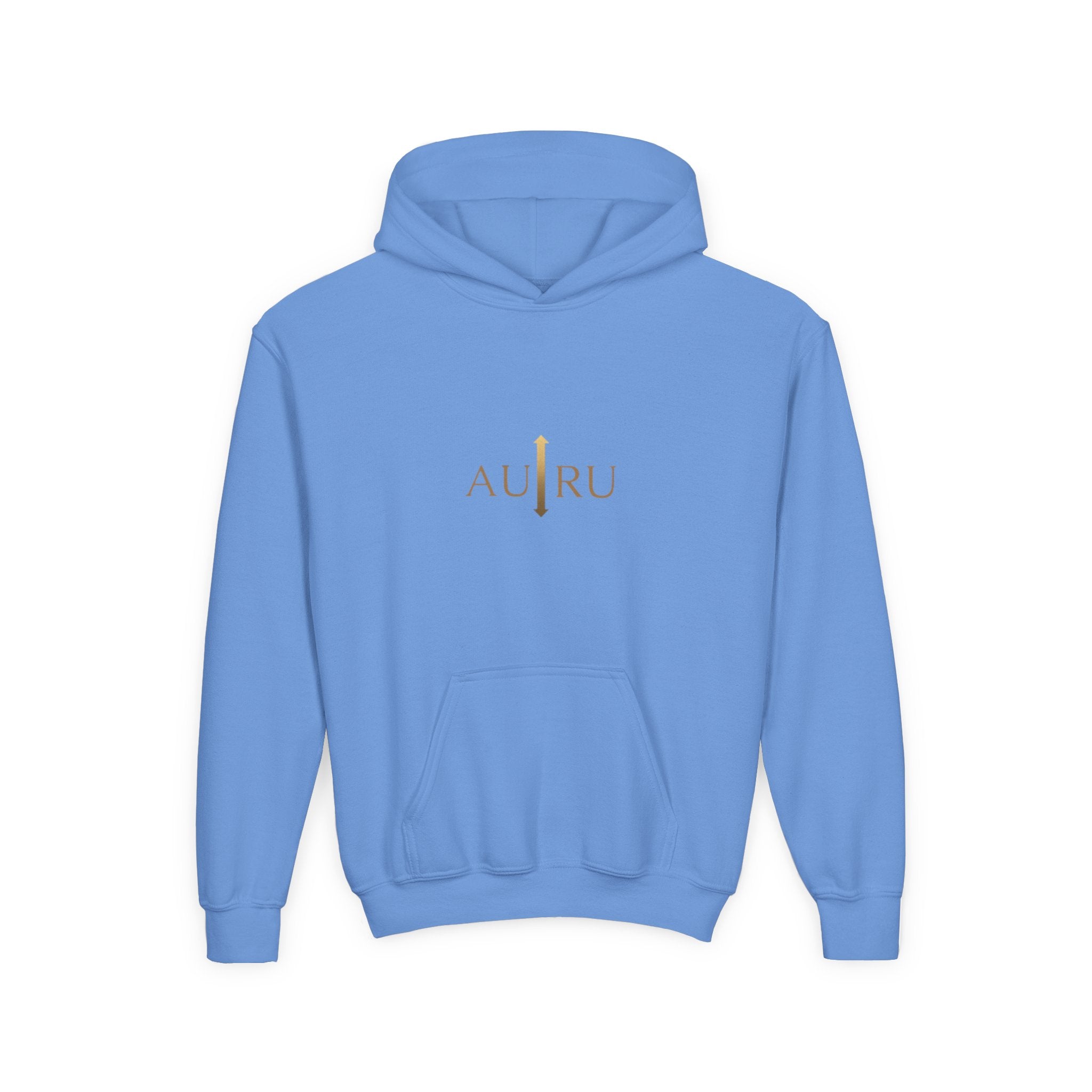 Youth Hoodie — Minimal 'AURU' Gold Logo Pullover