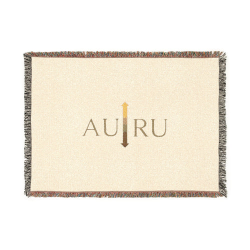 AU|RU Arrow Logo Woven Blanket — Reversible Vintage Fringe Throw
