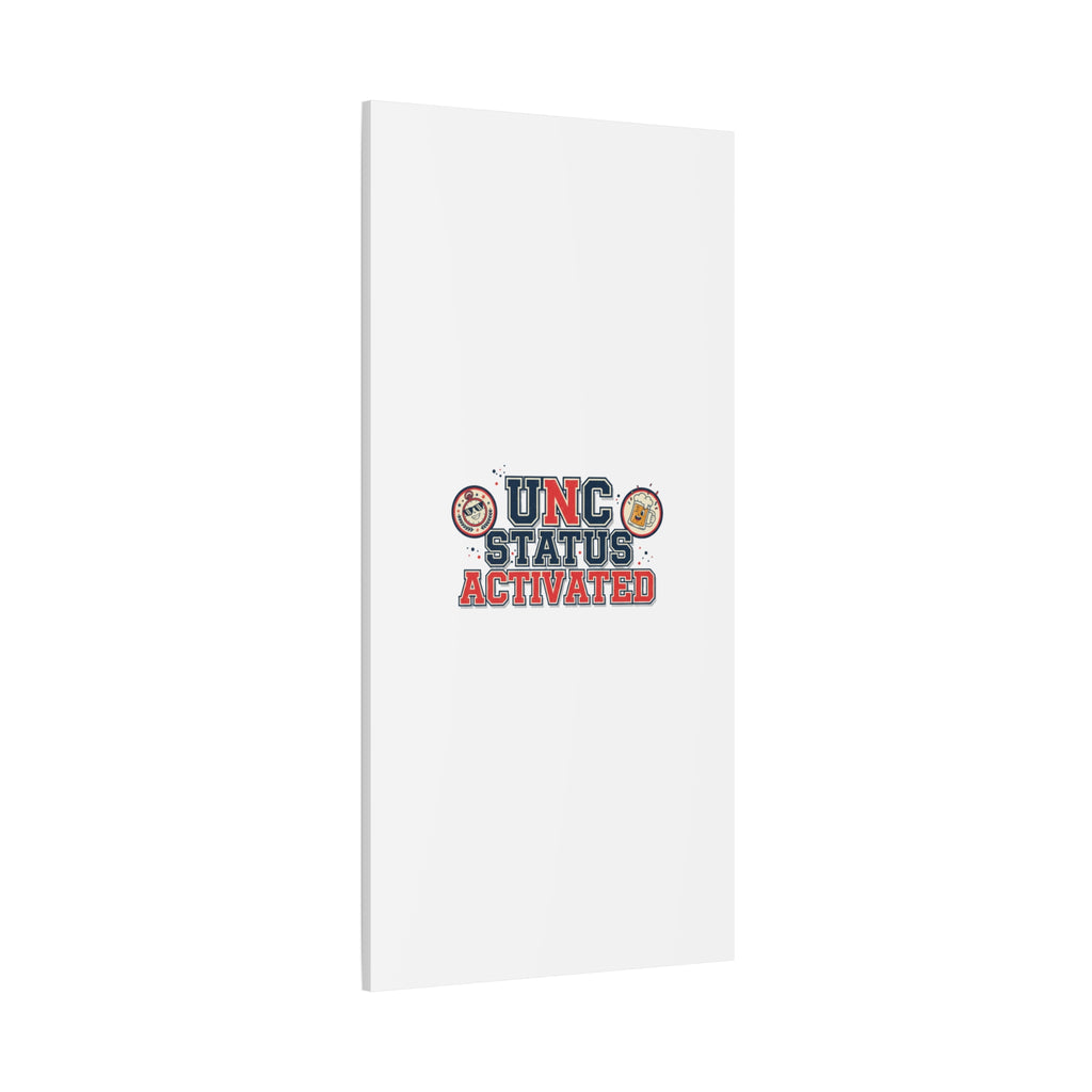 UNC Status Activated Canvas, Stretched | Varsity Crest, Midlife Humor