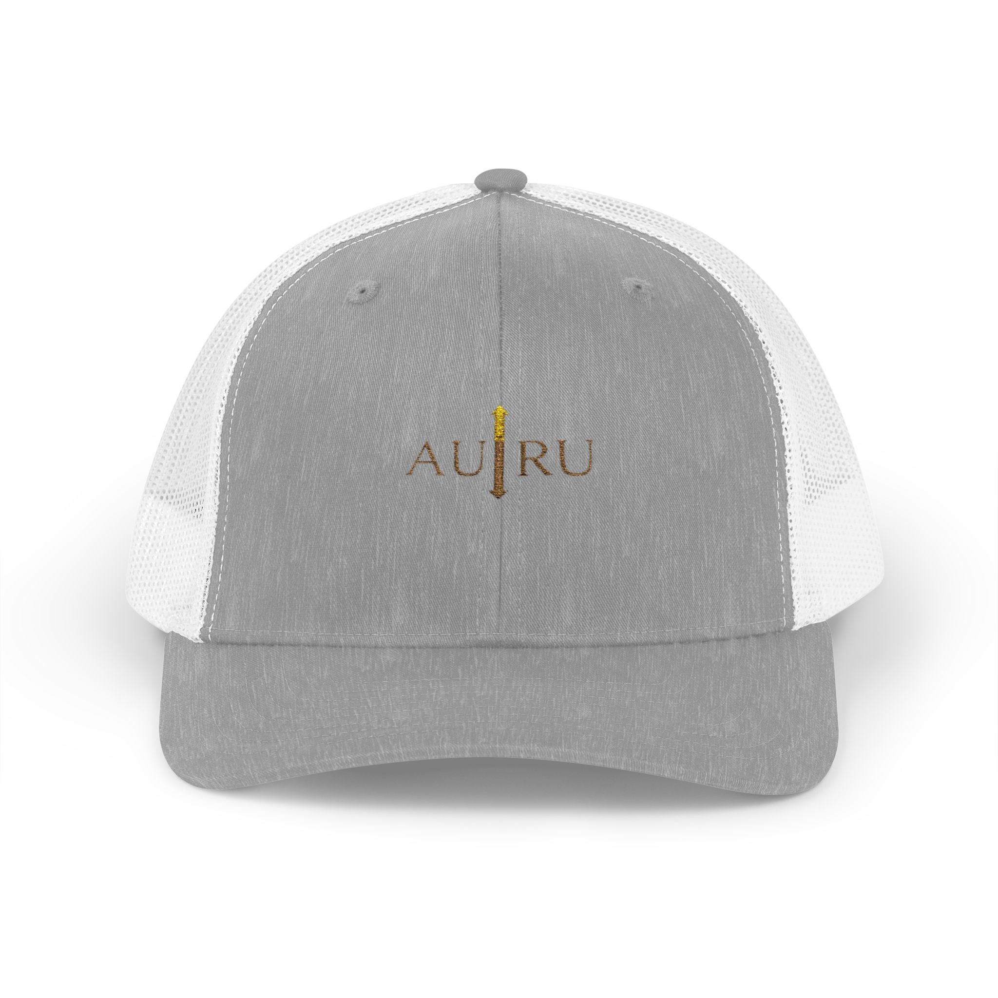 Gold Script Trucker Cap - 'AUIRU' Minimal Embroidered Snapback