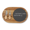 Golf Lover Engraved Charcuterie Board with Slate Cheese Set