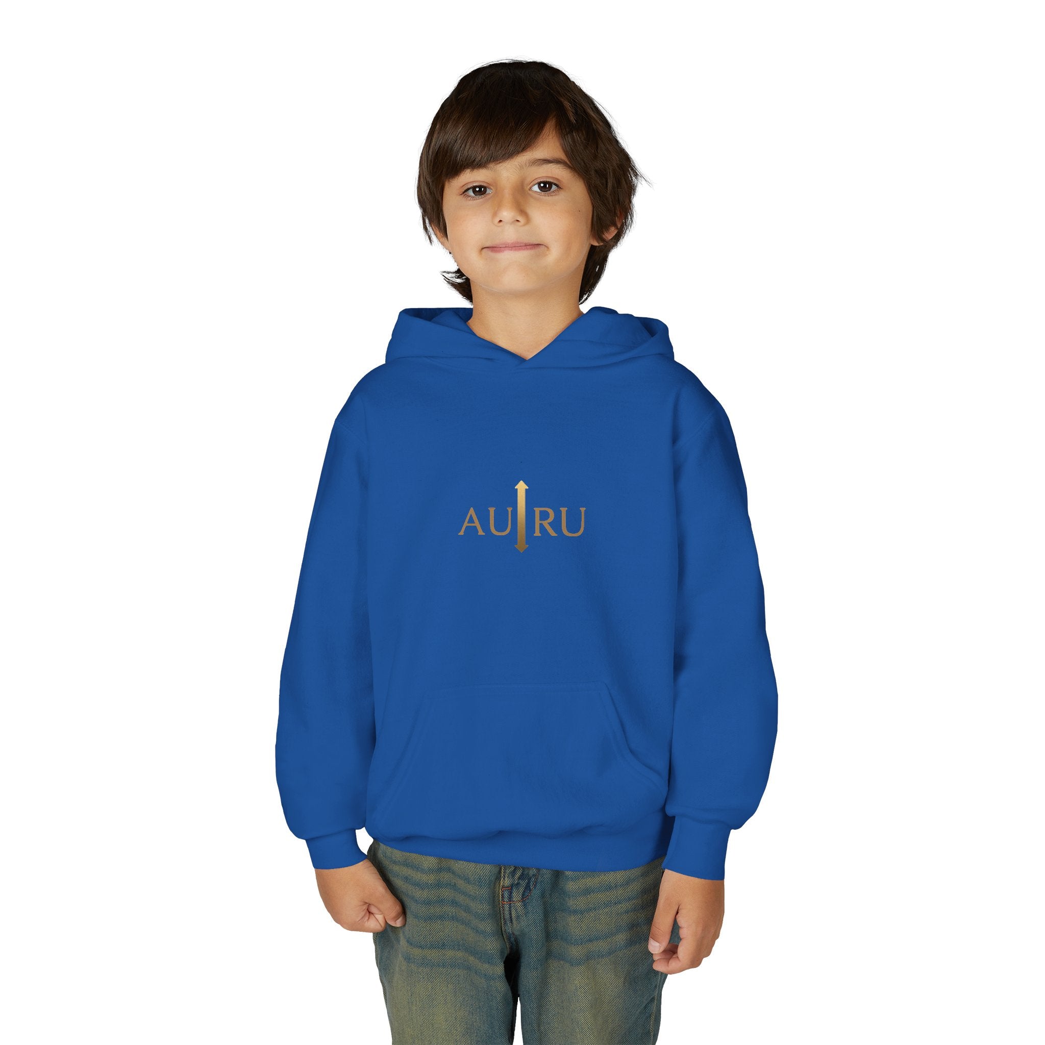 Youth Hoodie — Minimal 'AURU' Gold Logo Pullover