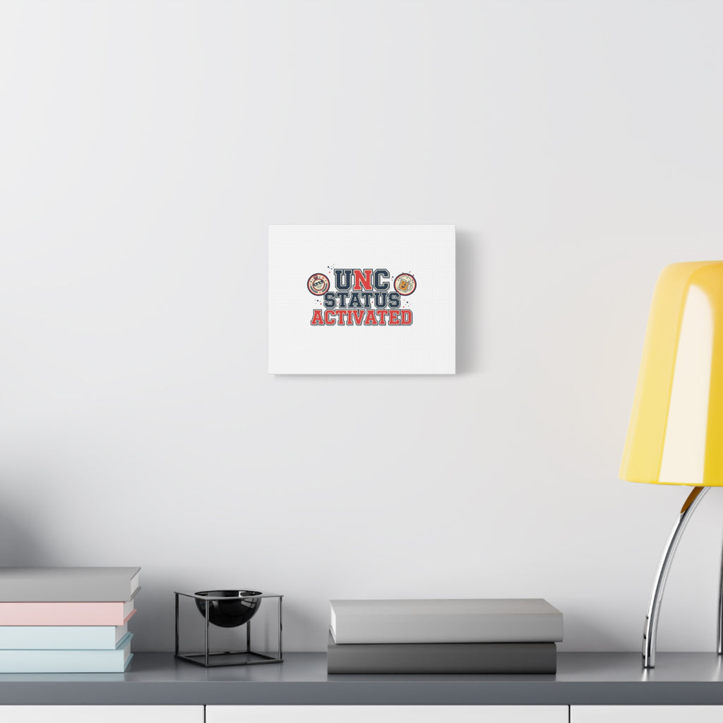 UNC Status Activated Canvas, Stretched | Varsity Crest, Midlife Humor