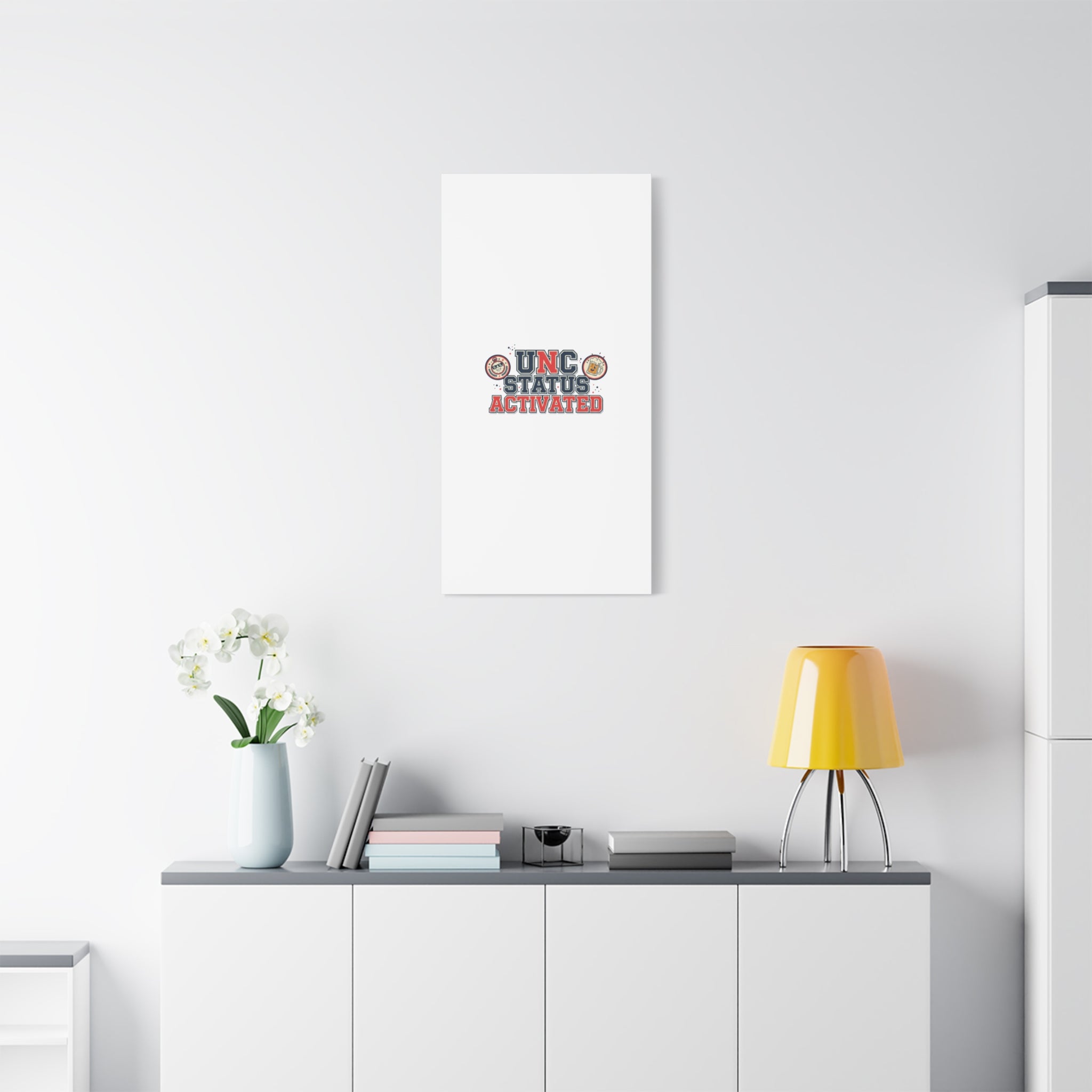 UNC Status Activated Canvas, Stretched | Varsity Crest, Midlife Humor