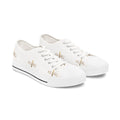 Women's Low Top Sneakers — White Canvas with Gold 'AU|RU' Monogram
