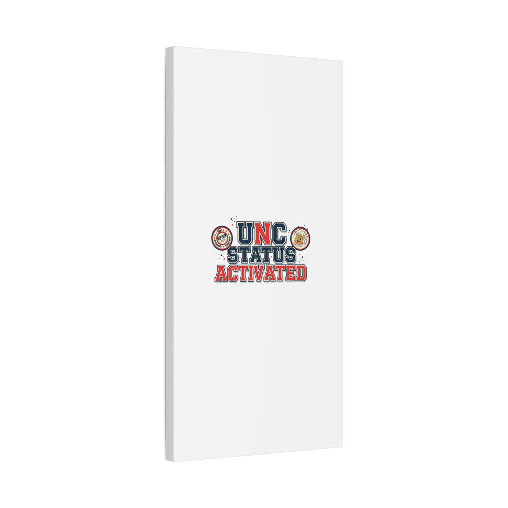 UNC Status Activated Canvas, Stretched | Varsity Crest, Midlife Humor