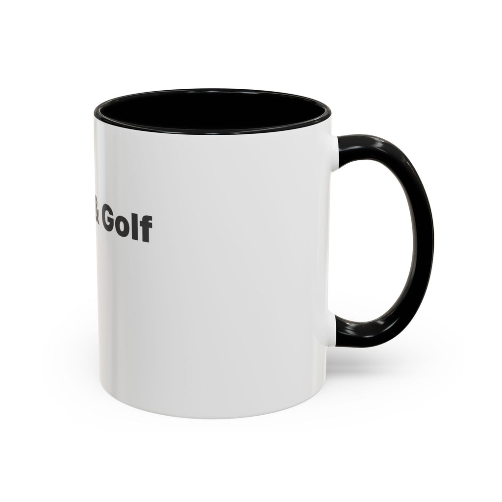 Golf Lover Accent Coffee Mug – “I Am Golf & Golf Loves Me” Black-Handle Ceramic Mug (11/15oz)