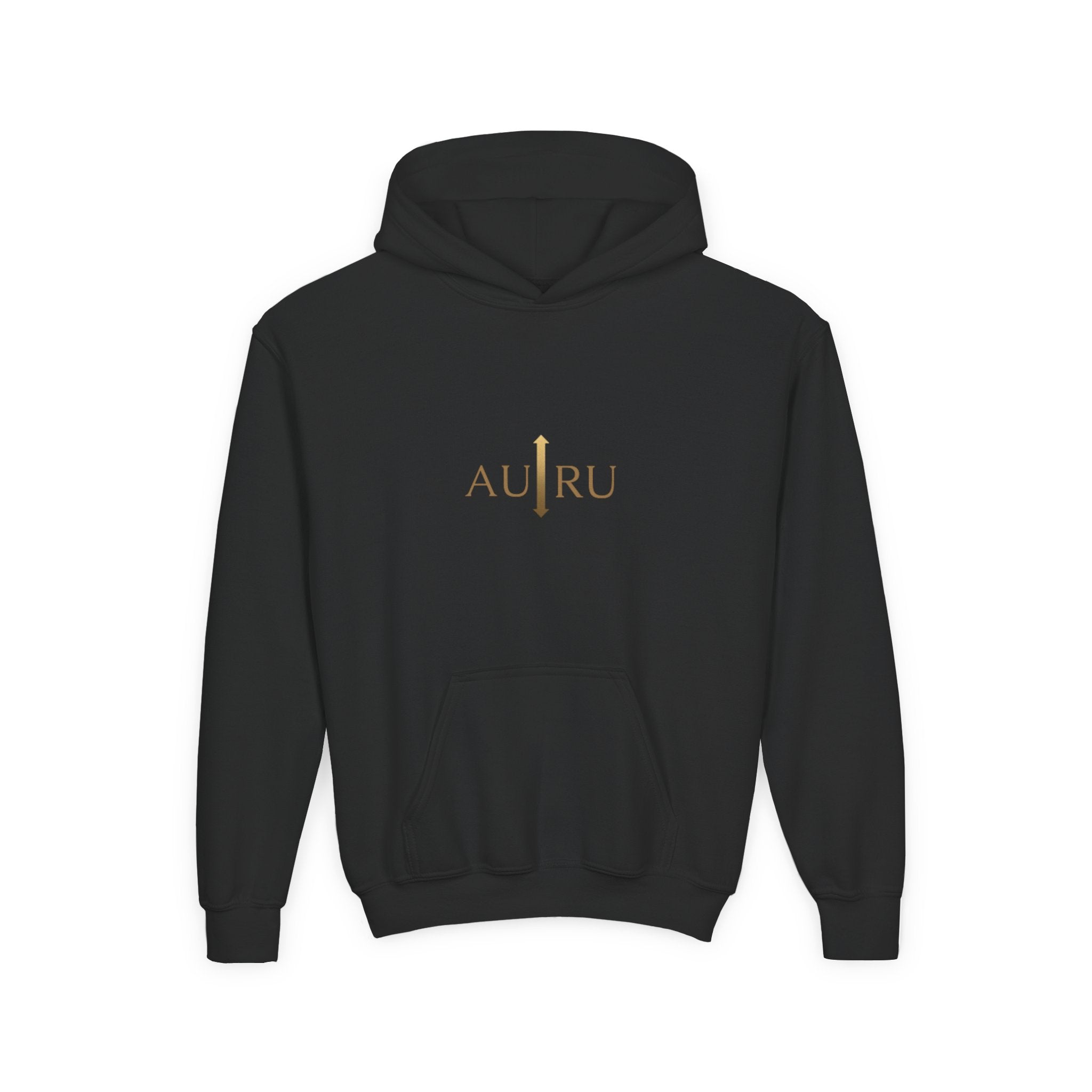 Youth Hoodie — Minimal 'AURU' Gold Logo Pullover