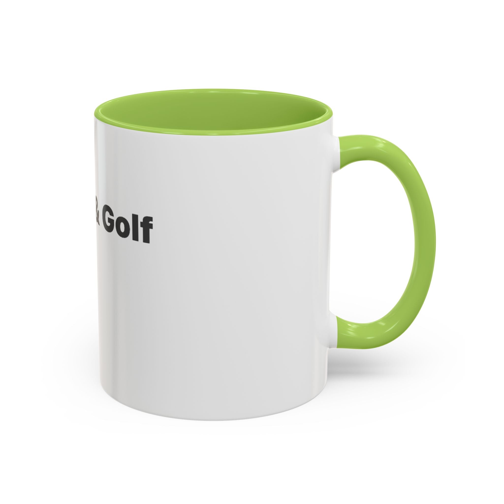 Golf Lover Accent Coffee Mug – “I Am Golf & Golf Loves Me” Black-Handle Ceramic Mug (11/15oz)