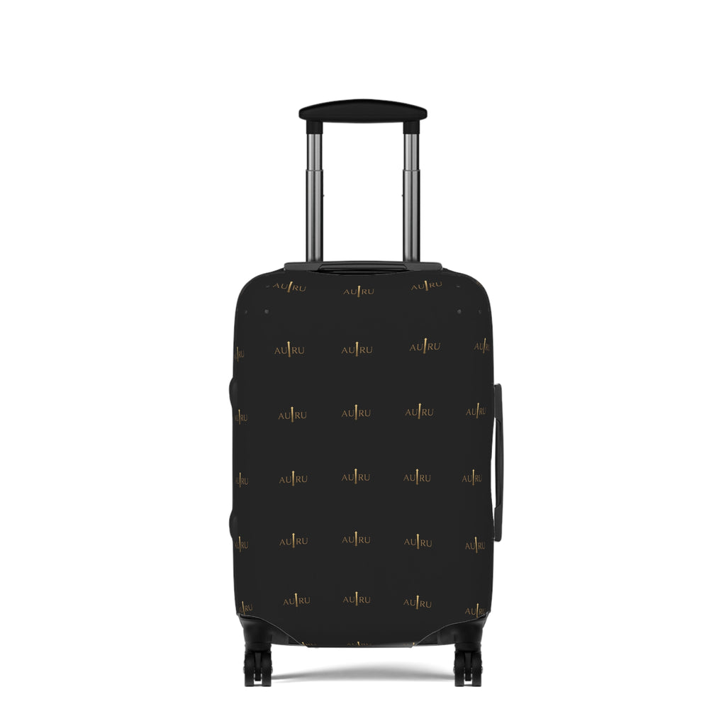 Luggage Cover - Black with Gold Minimalist Wave Pattern - AURU