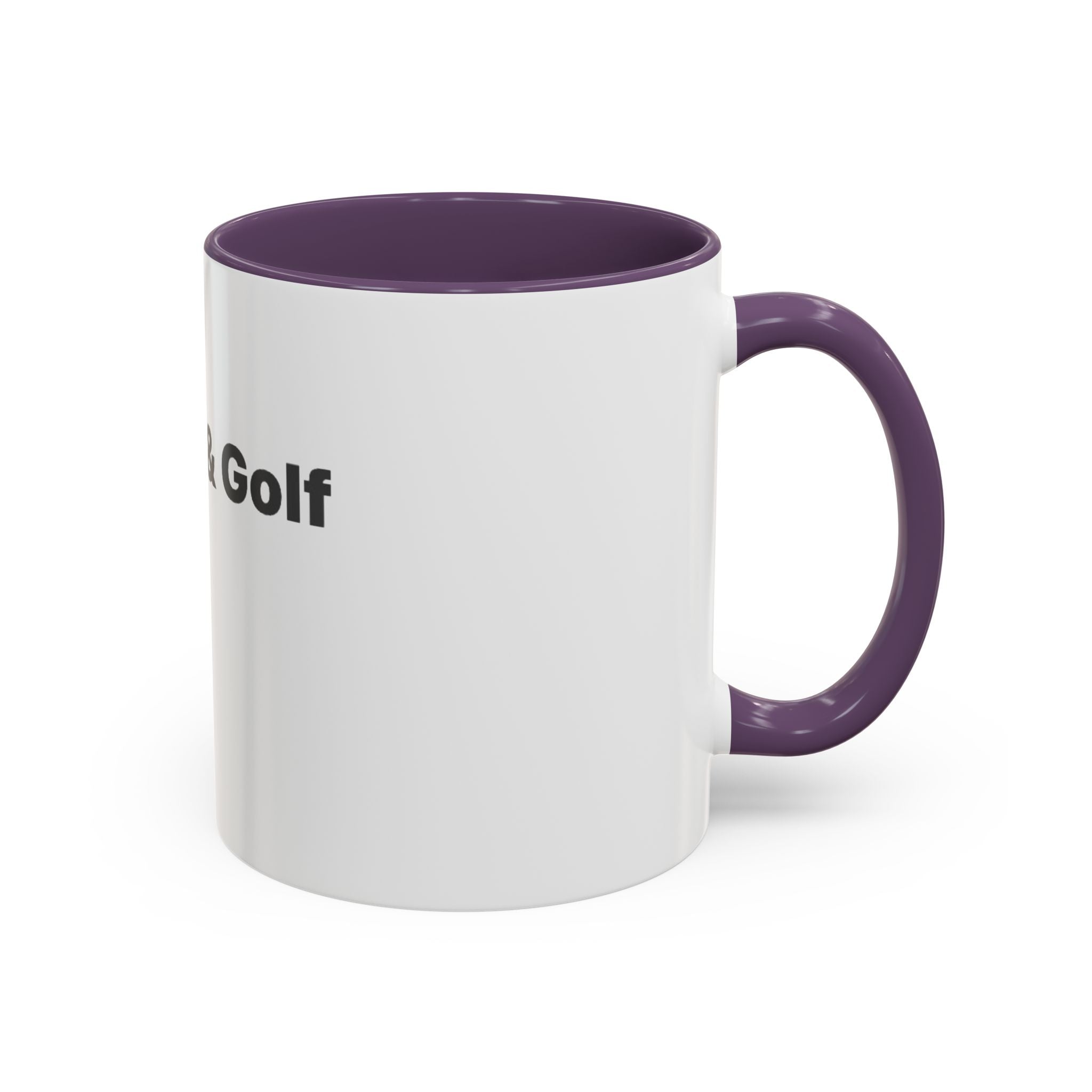 Golf Lover Accent Coffee Mug – “I Am Golf & Golf Loves Me” Black-Handle Ceramic Mug (11/15oz)