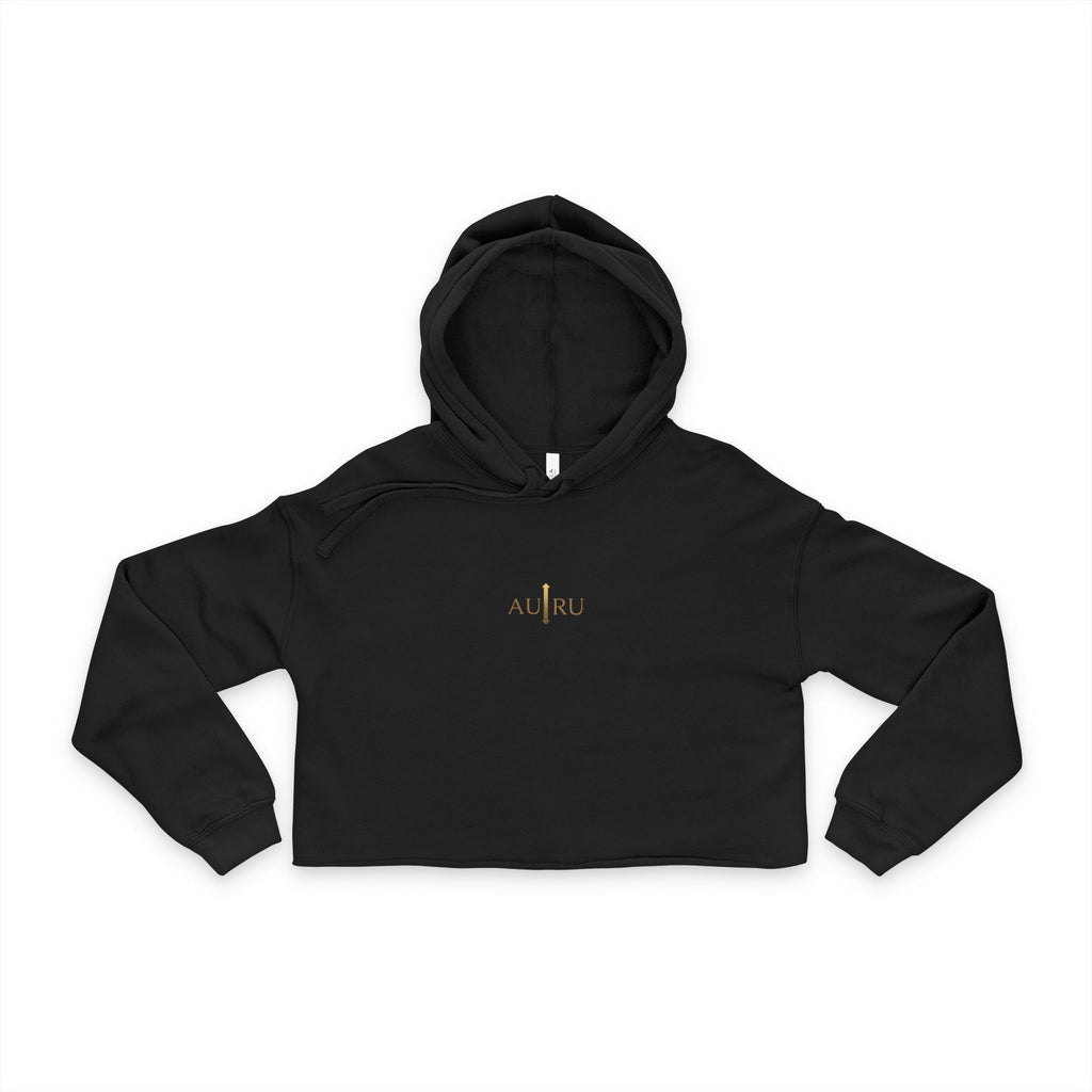 Cropped Hoodie — Minimal 'AURU' Gold Logo Women's Cropped Hoodie