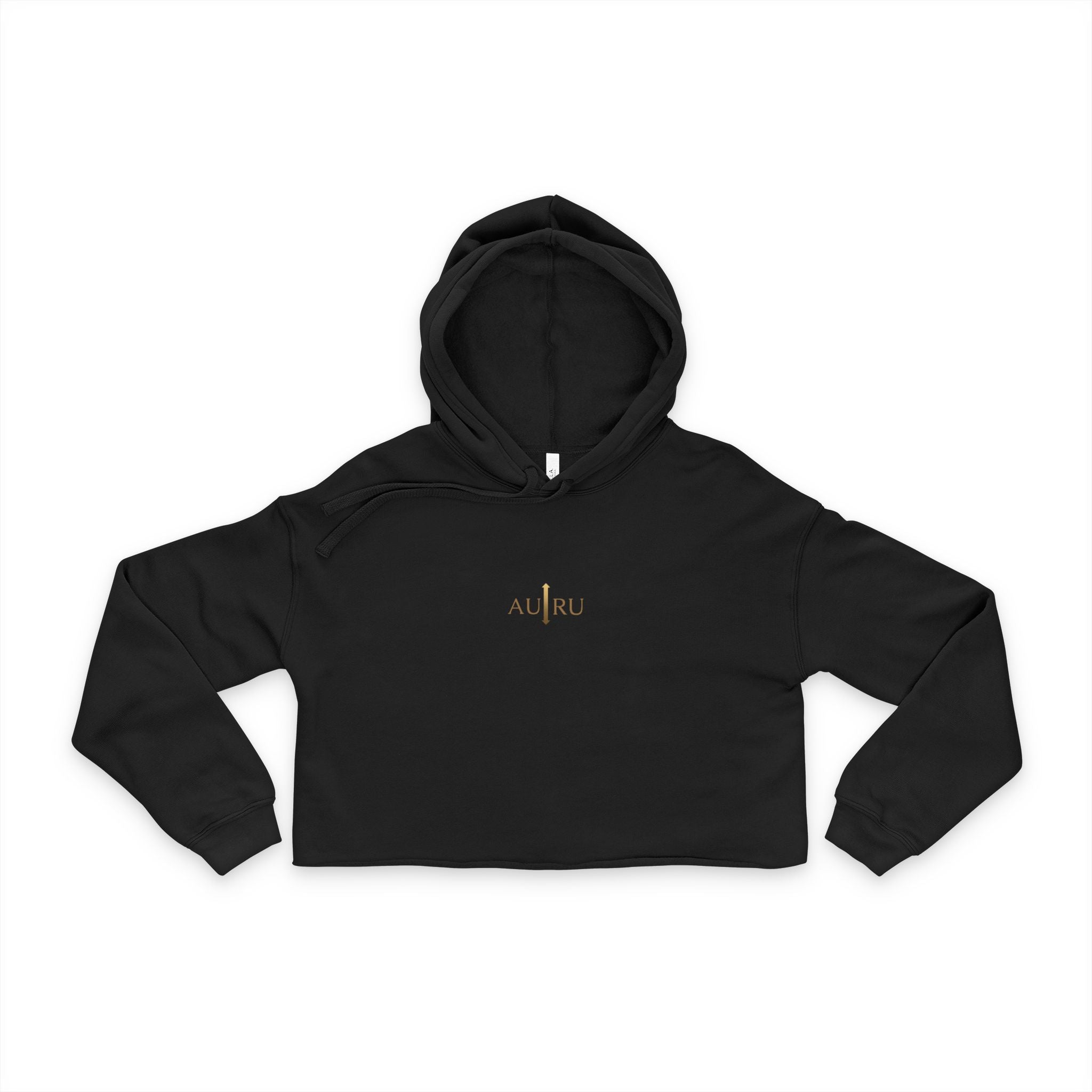 Cropped Hoodie — Minimal 'AURU' Gold Logo Women's Cropped Hoodie
