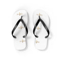 White Logo Flip Flops – Minimal Gold ‘AU|RU’ Beach Sandals