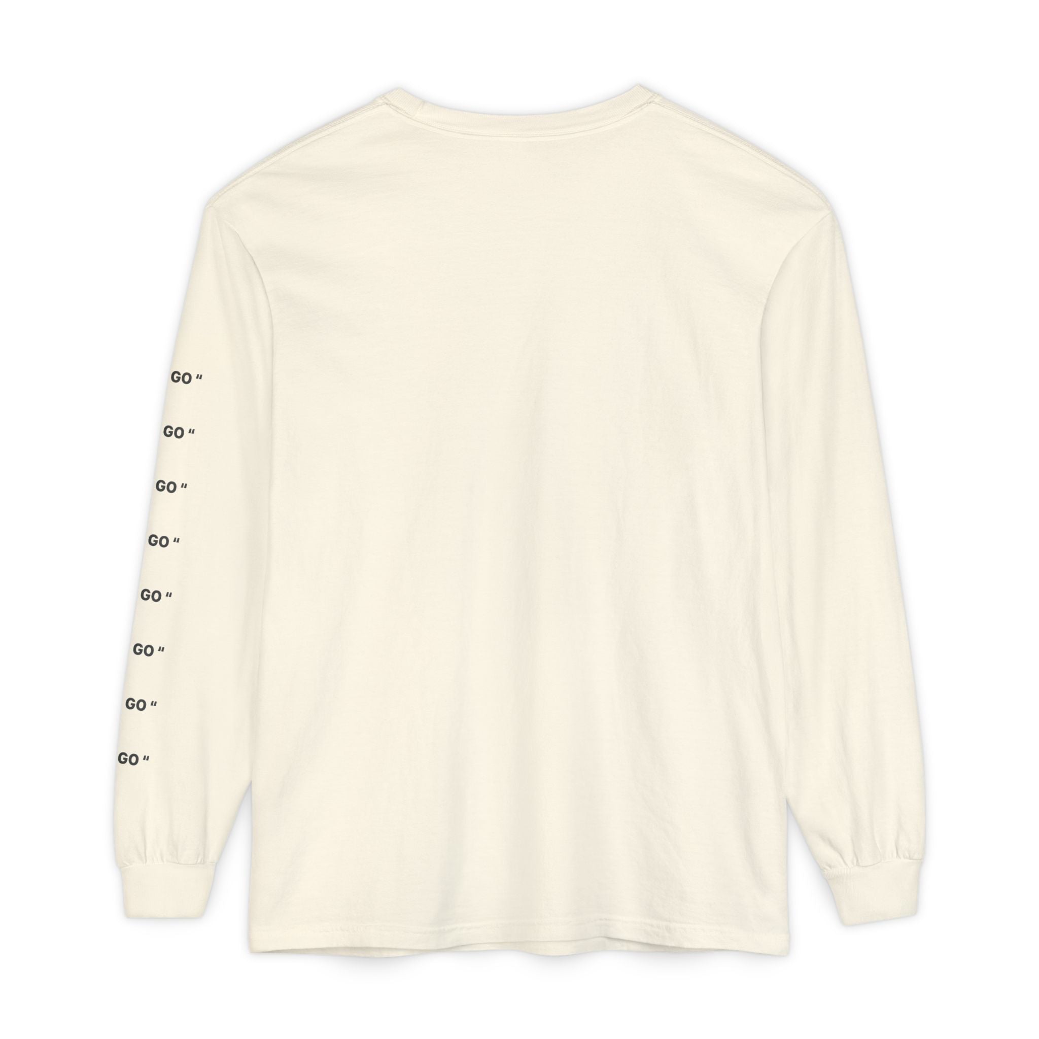 "LET GO" Long Sleeve Tee — Minimalist Inspirational Graphic Shirt