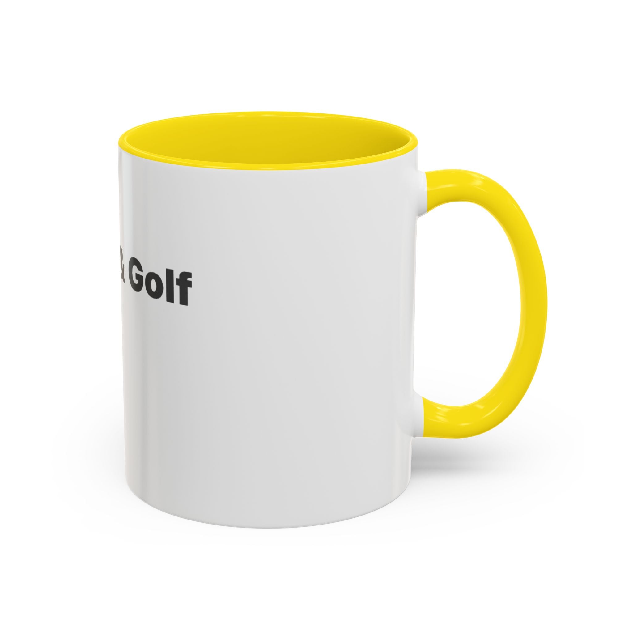 Golf Lover Accent Coffee Mug – “I Am Golf & Golf Loves Me” Black-Handle Ceramic Mug (11/15oz)