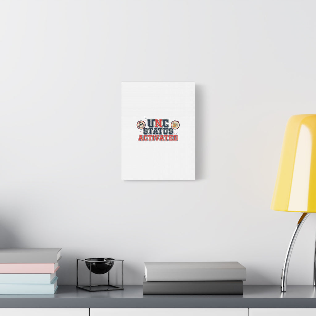 UNC Status Activated Canvas, Stretched | Varsity Crest, Midlife Humor