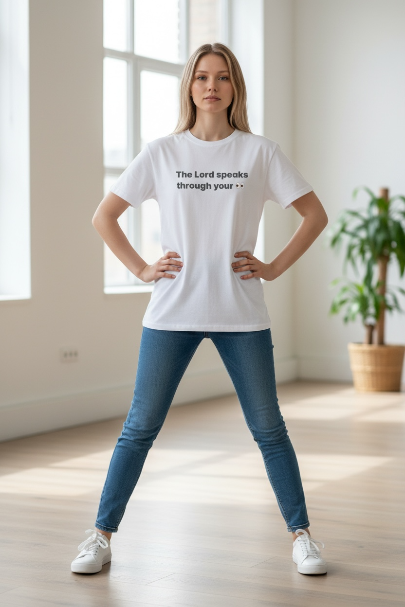 Christian Message T-Shirt — "The Lord speaks through youri " Faith Graphic Tee/AURU