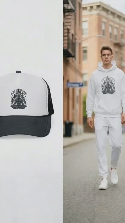 Meditating Buddha Trucker Cap — Zen Mind, Deeper Peace Mesh Hat-AU|RU